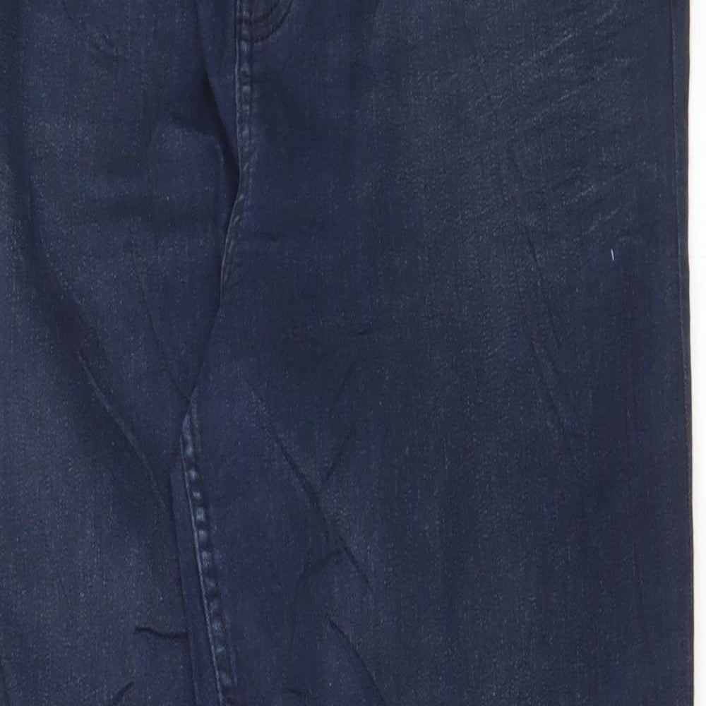 Marks and Spencer Womens Blue Cotton Skinny Jeans Size 18 L30 in Regular Button