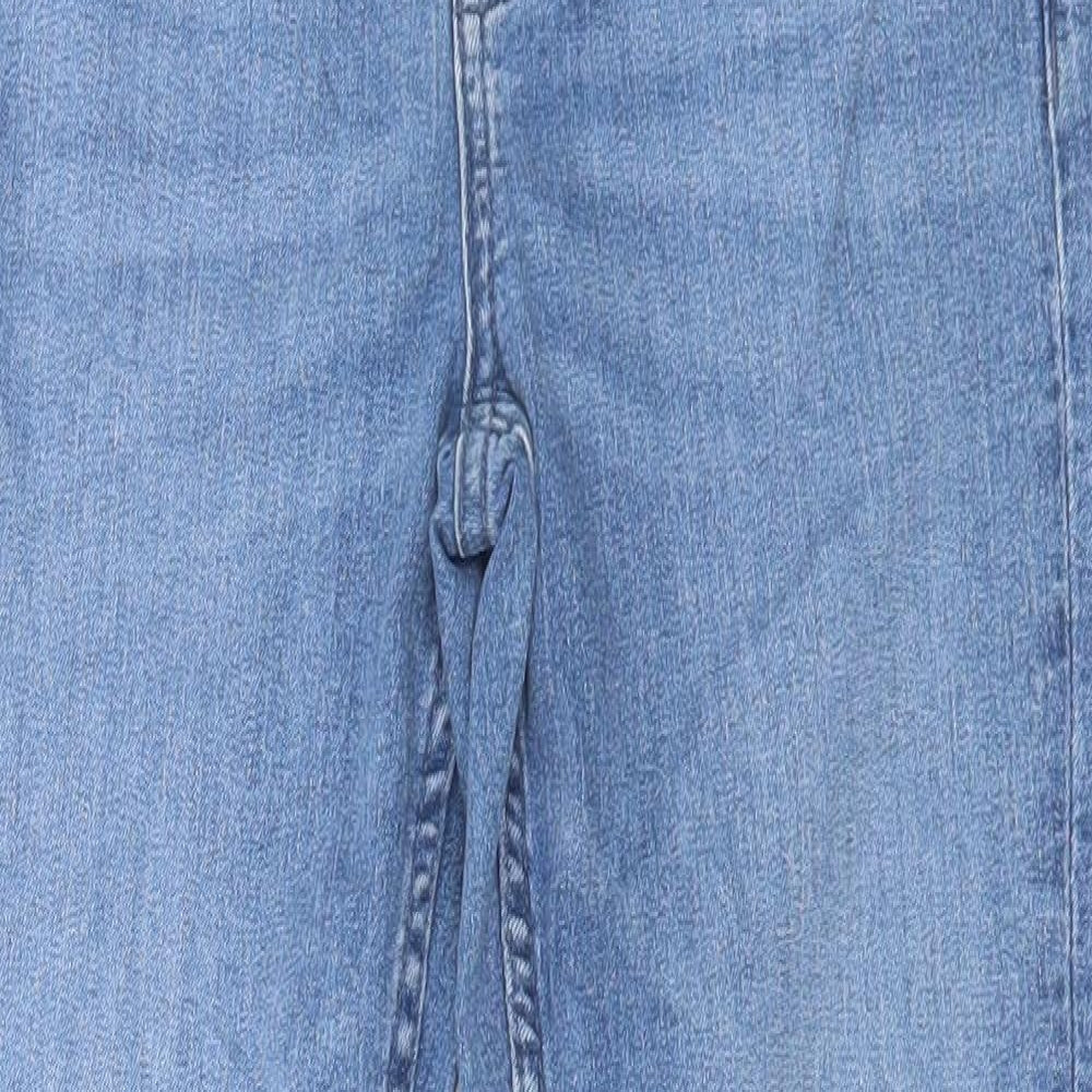 Marks and Spencer Womens Blue Cotton Skinny Jeans Size 8 L28 in Regular Button