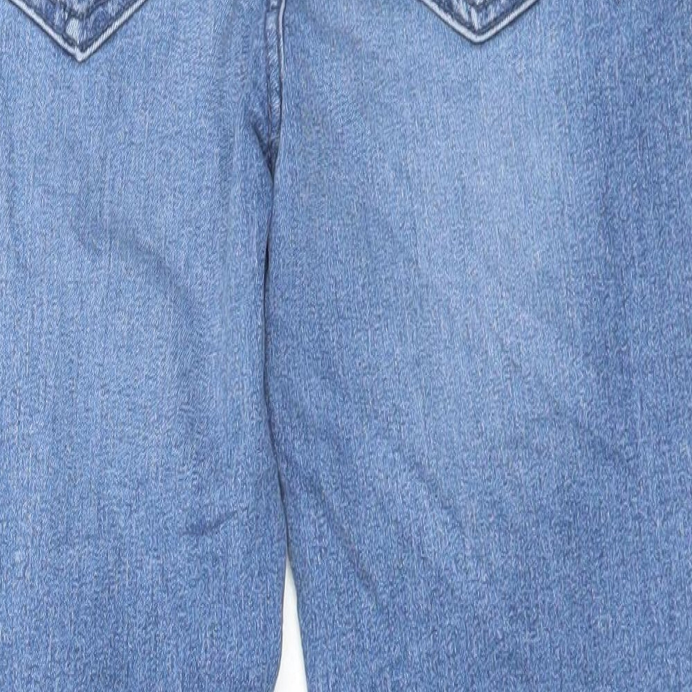Marks and Spencer Womens Blue Cotton Skinny Jeans Size 8 L28 in Regular Button