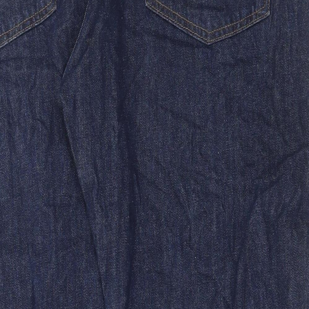Marks and Spencer Mens Blue Cotton Straight Jeans Size 40 in L29 in Regular Button