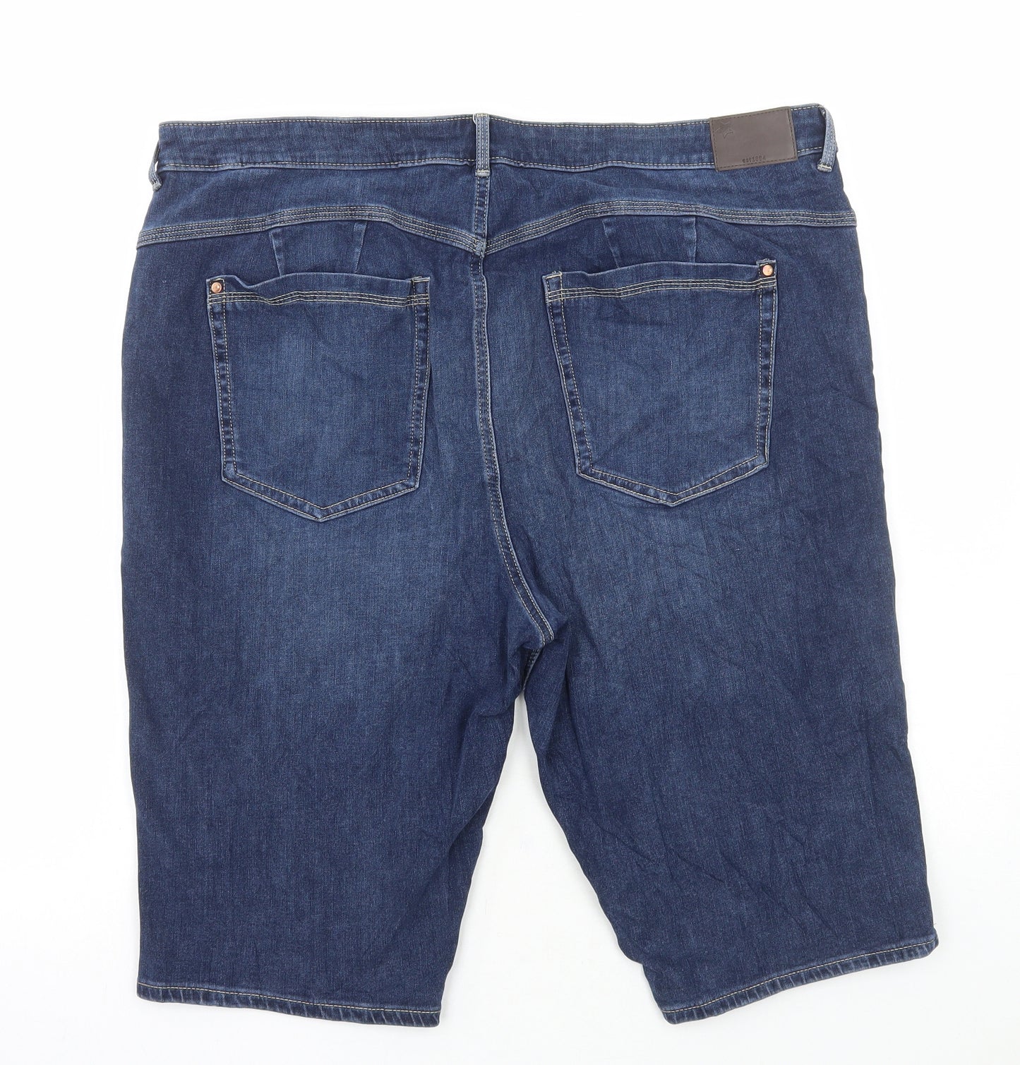 Marks and Spencer Womens Blue Cotton Biker Shorts Size 20 L15 in Regular Button