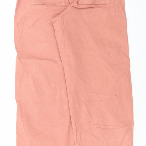 Marks and Spencer Womens Pink Cotton Tapered Jeans Size 8 L31 in Regular Button