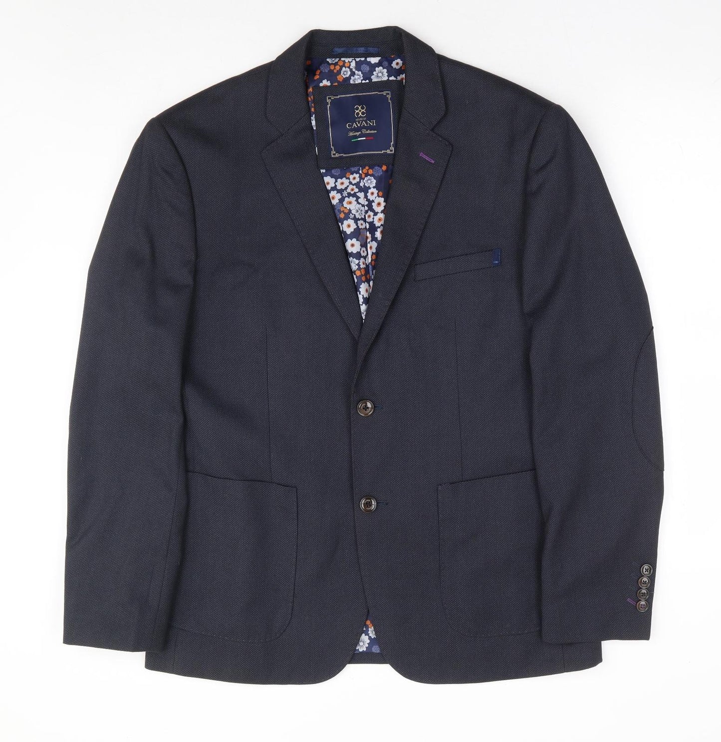 House of Cavani Mens Blue Polyester Jacket Suit Jacket Size 42