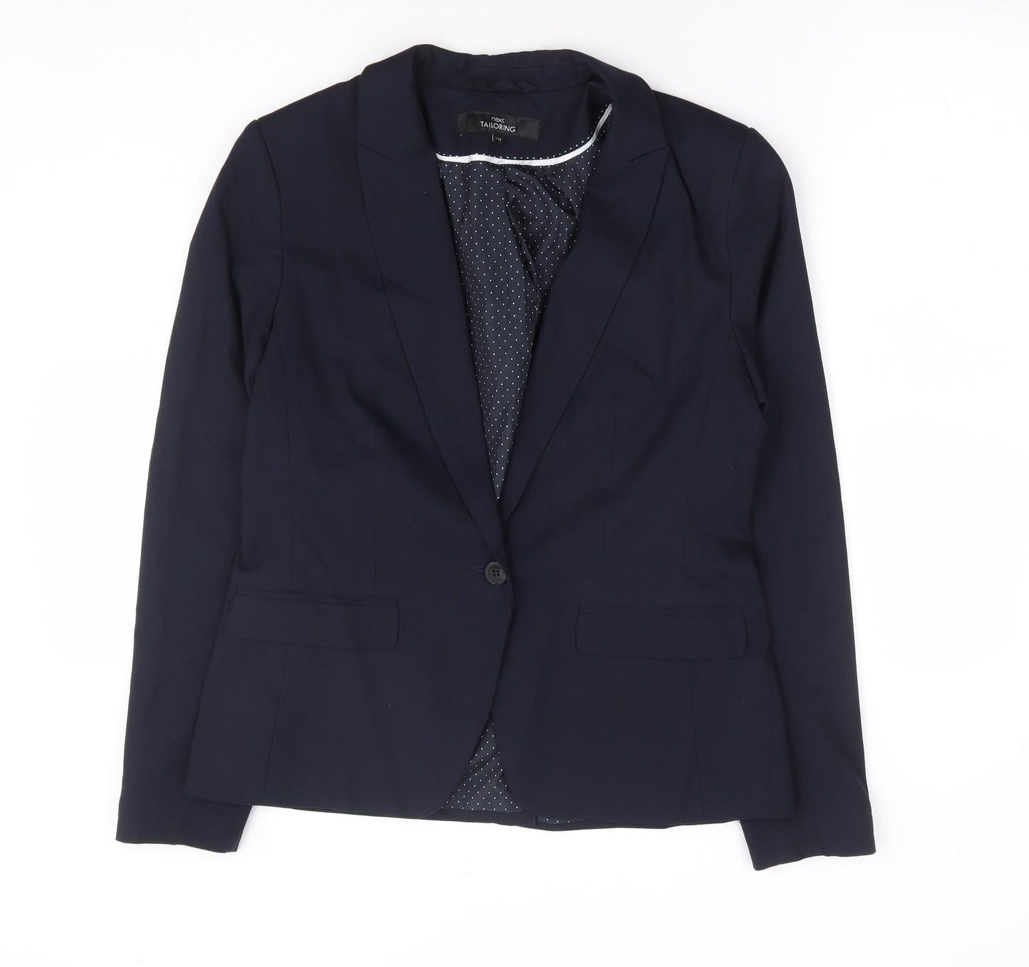 NEXT Womens Blue Polyester Jacket Suit Jacket Size 12