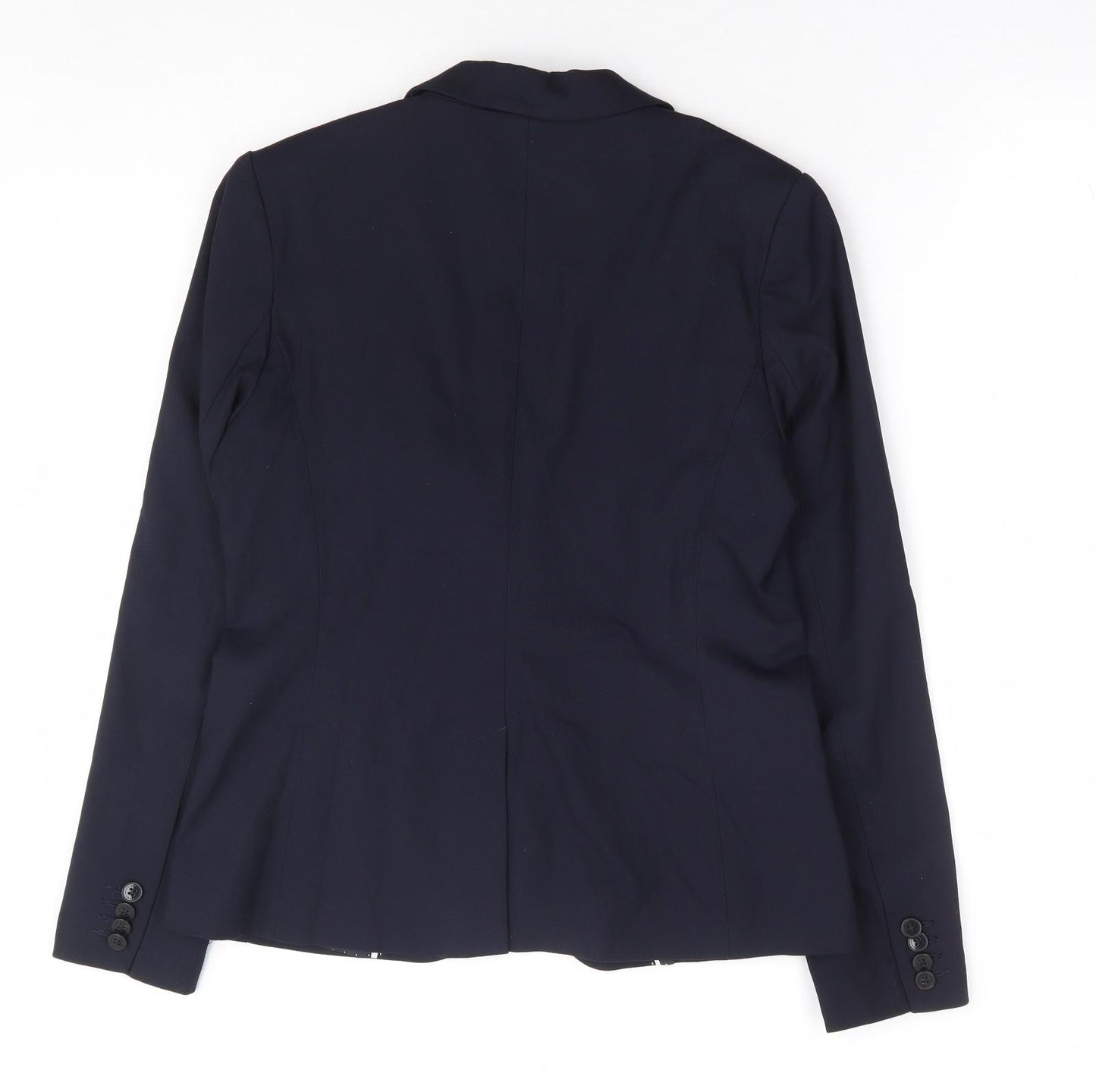 NEXT Womens Blue Polyester Jacket Suit Jacket Size 12