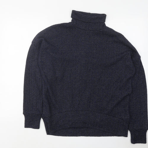 Topshop Womens Blue Roll Neck Polyester Pullover Jumper Size 10