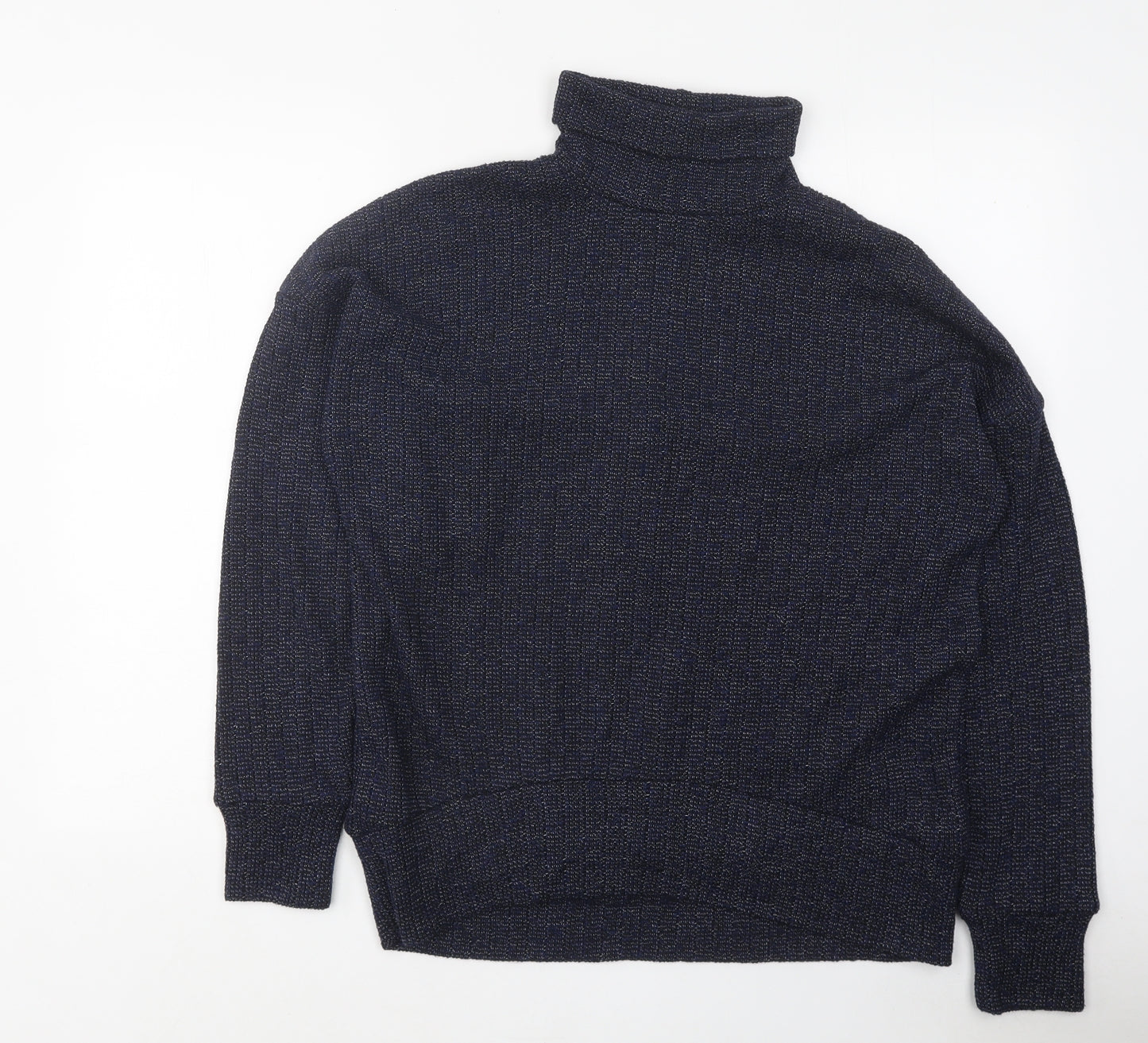 Topshop Womens Blue Roll Neck Polyester Pullover Jumper Size 10
