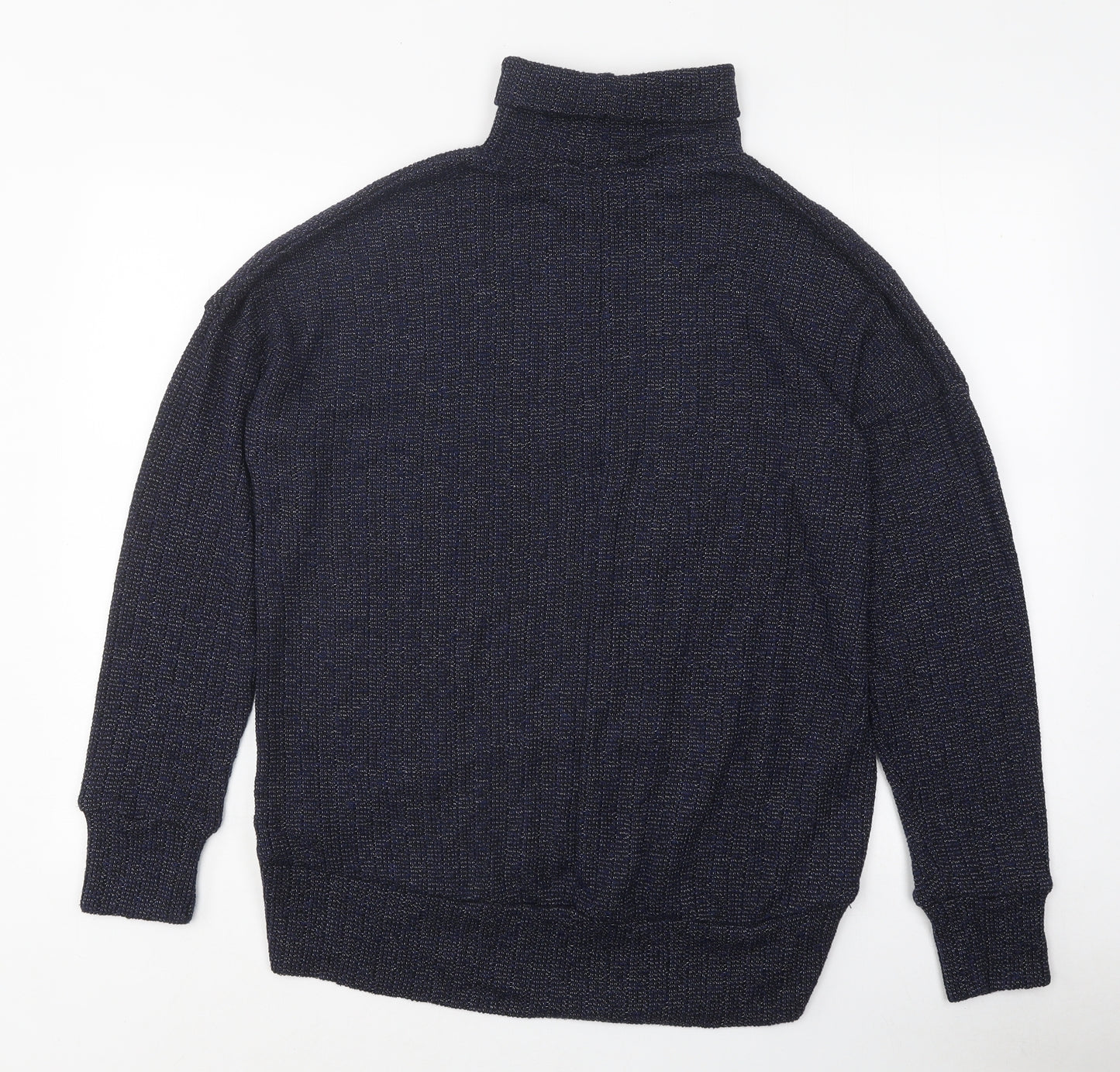 Topshop Womens Blue Roll Neck Polyester Pullover Jumper Size 10