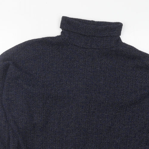 Topshop Womens Blue Roll Neck Polyester Pullover Jumper Size 10
