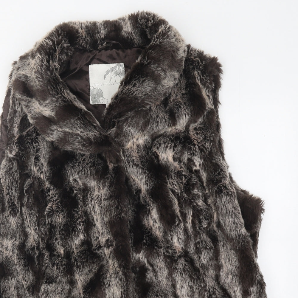 RJR.John Rocha Womens Brown Gilet Waistcoat Size 20 Button