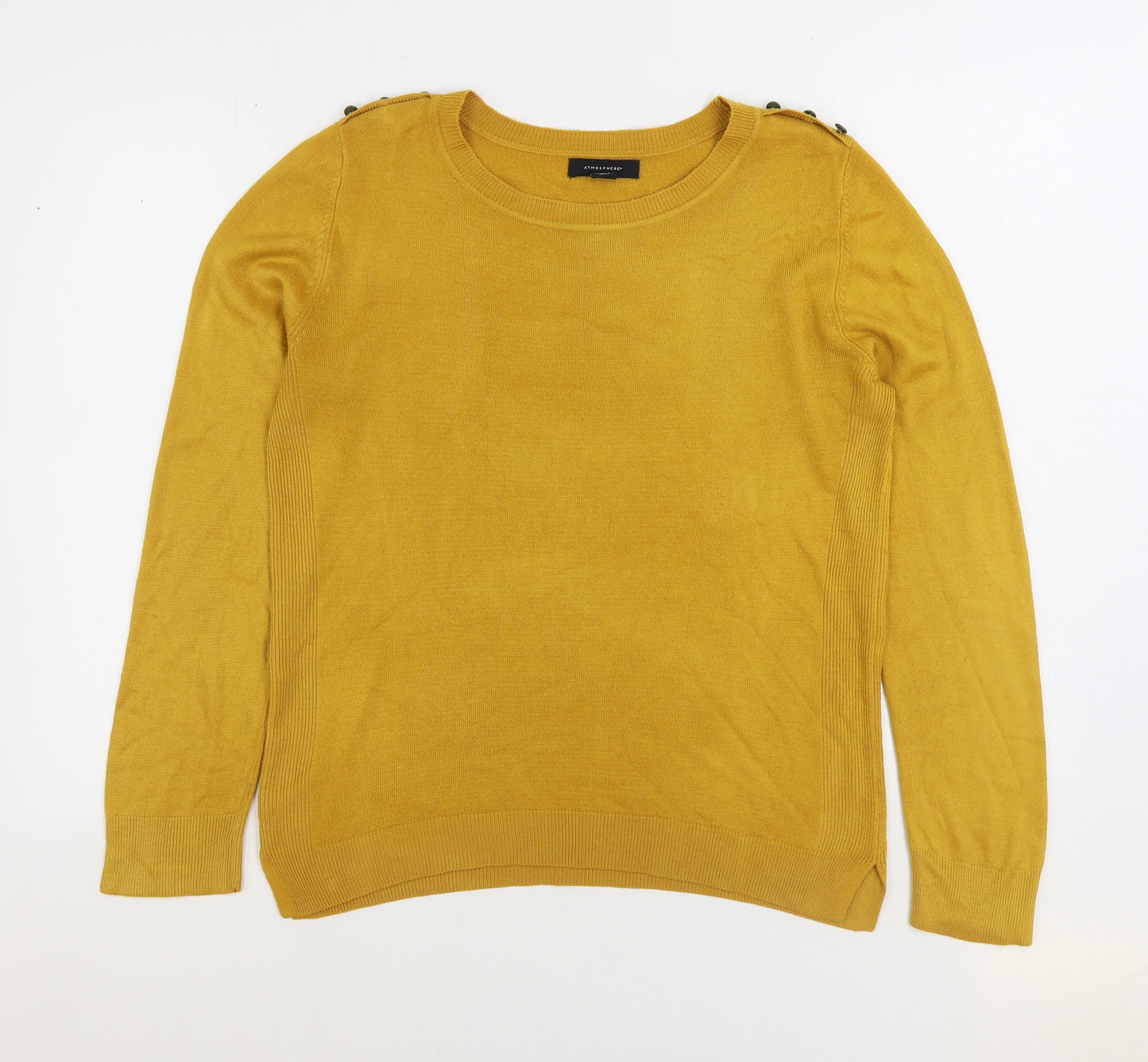 Atmosphere Womens Orange Round Neck Acrylic Pullover Jumper Size 14