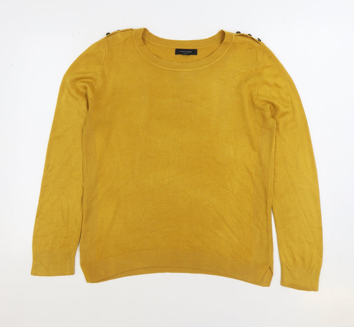 Atmosphere Womens Orange Round Neck Acrylic Pullover Jumper Size 14