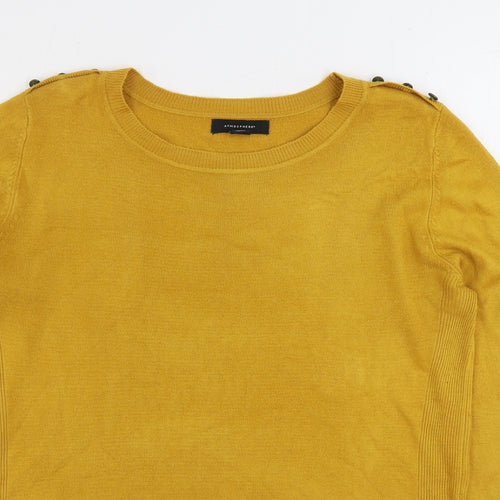 Atmosphere Womens Orange Round Neck Acrylic Pullover Jumper Size 14
