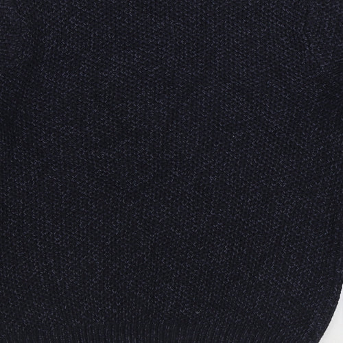 George Mens Blue Round Neck Acrylic Pullover Jumper Size S