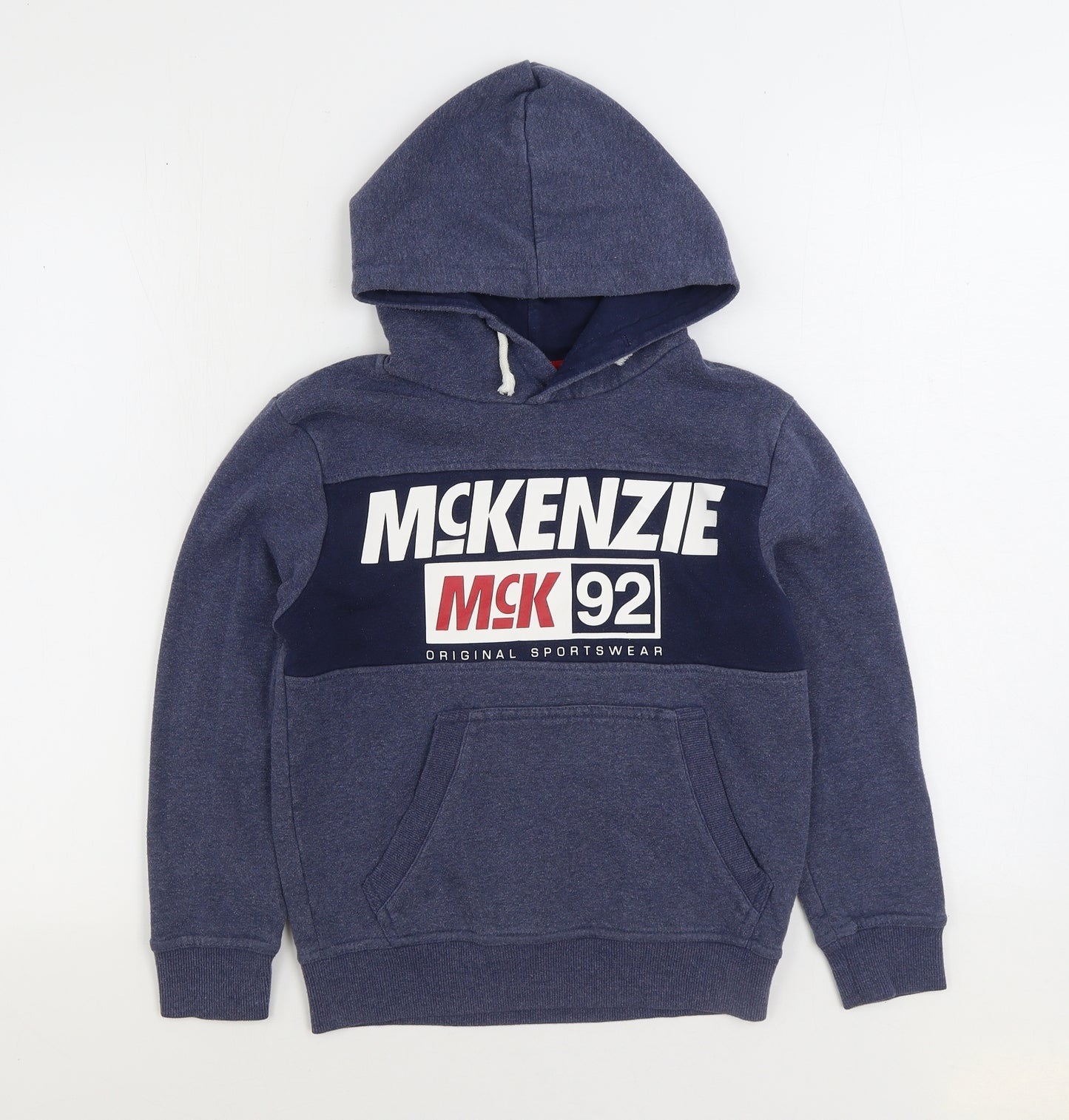 McKenzie Boys Blue Cotton Pullover Hoodie Size 9-10 Years Pullover