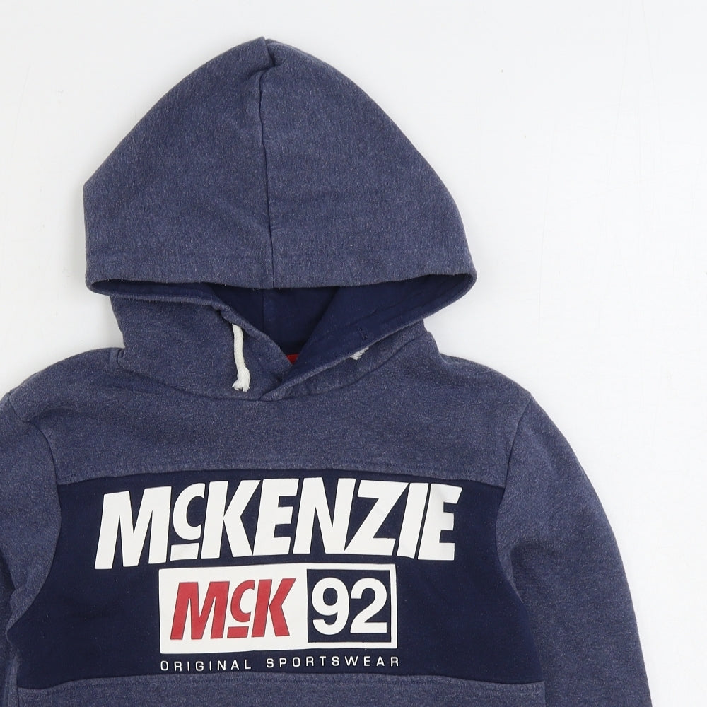 McKenzie Boys Blue Cotton Pullover Hoodie Size 9-10 Years Pullover