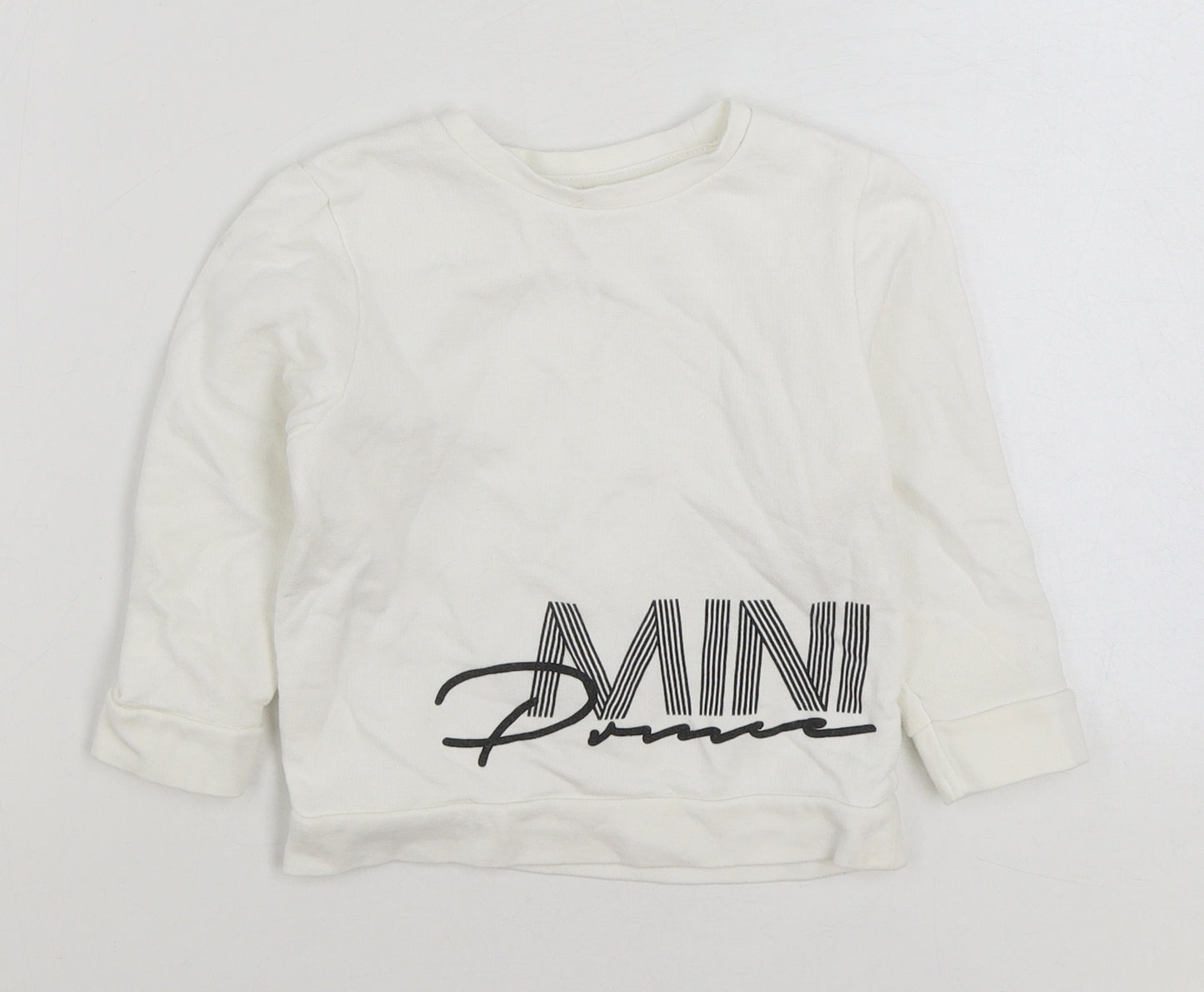 River Island Girls White Cotton Pullover Sweatshirt Size 2-3 Years Pullover - Mini