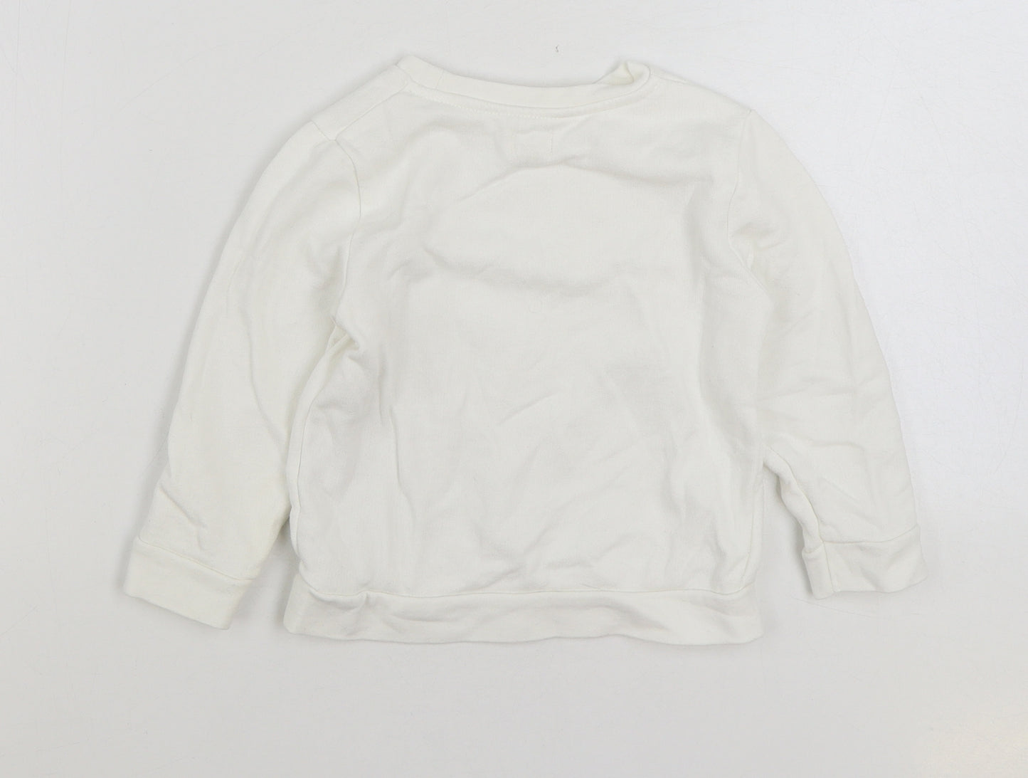 River Island Girls White Cotton Pullover Sweatshirt Size 2-3 Years Pullover - Mini