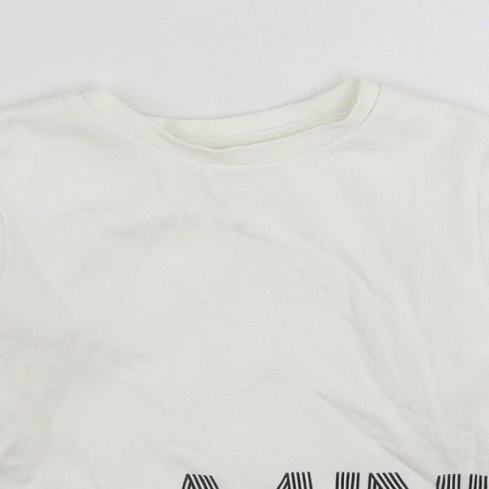 River Island Girls White Cotton Pullover Sweatshirt Size 2-3 Years Pullover - Mini