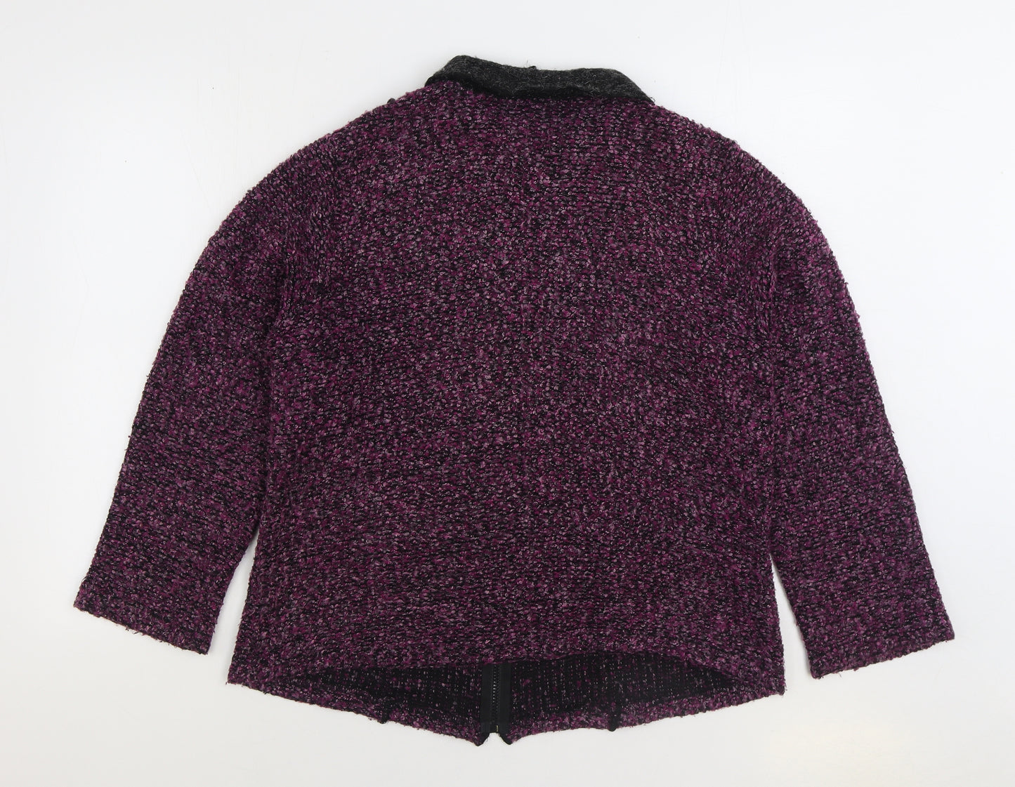 Walis Womens Purple V-Neck Viscose Shrug Jumper Size L