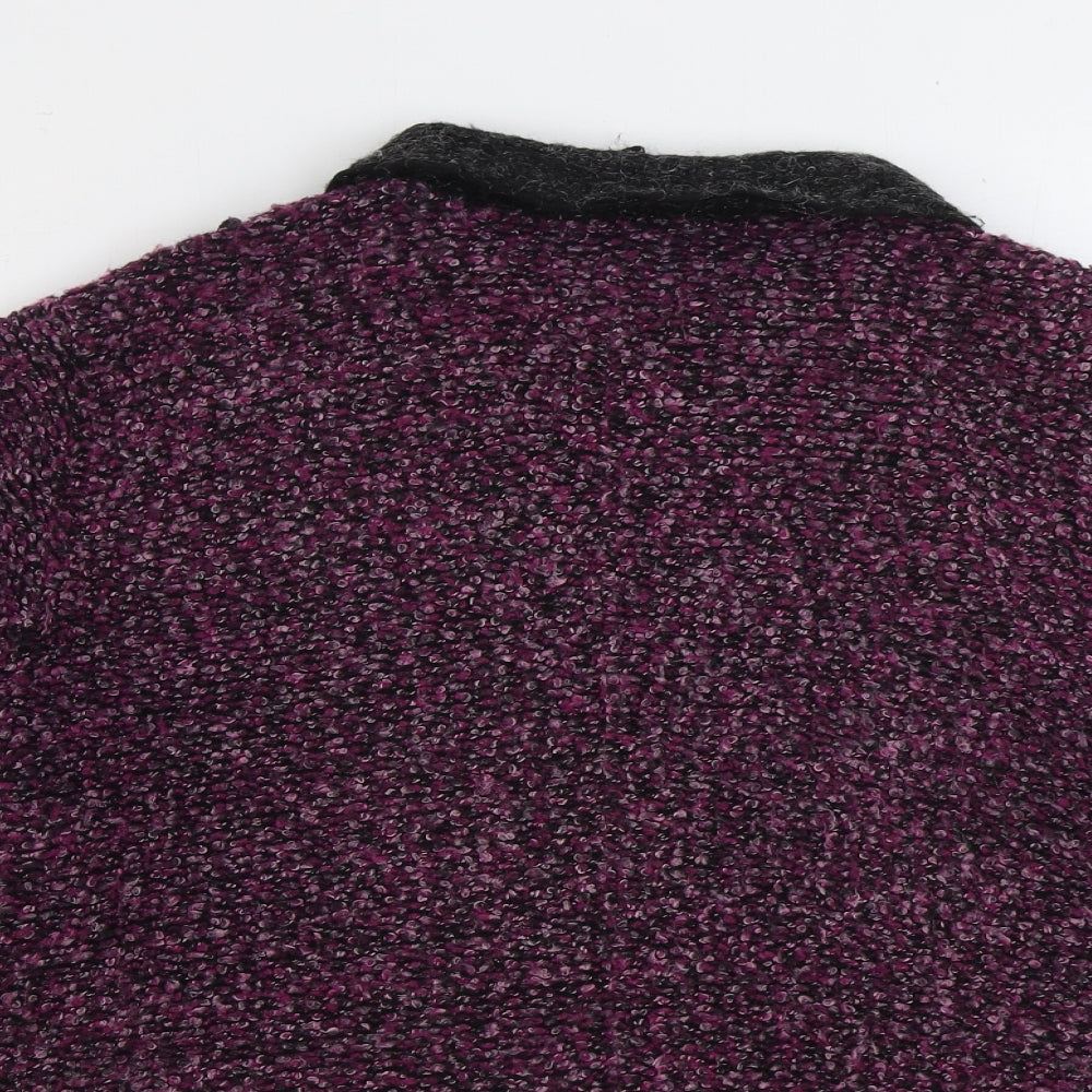 Walis Womens Purple V-Neck Viscose Shrug Jumper Size L