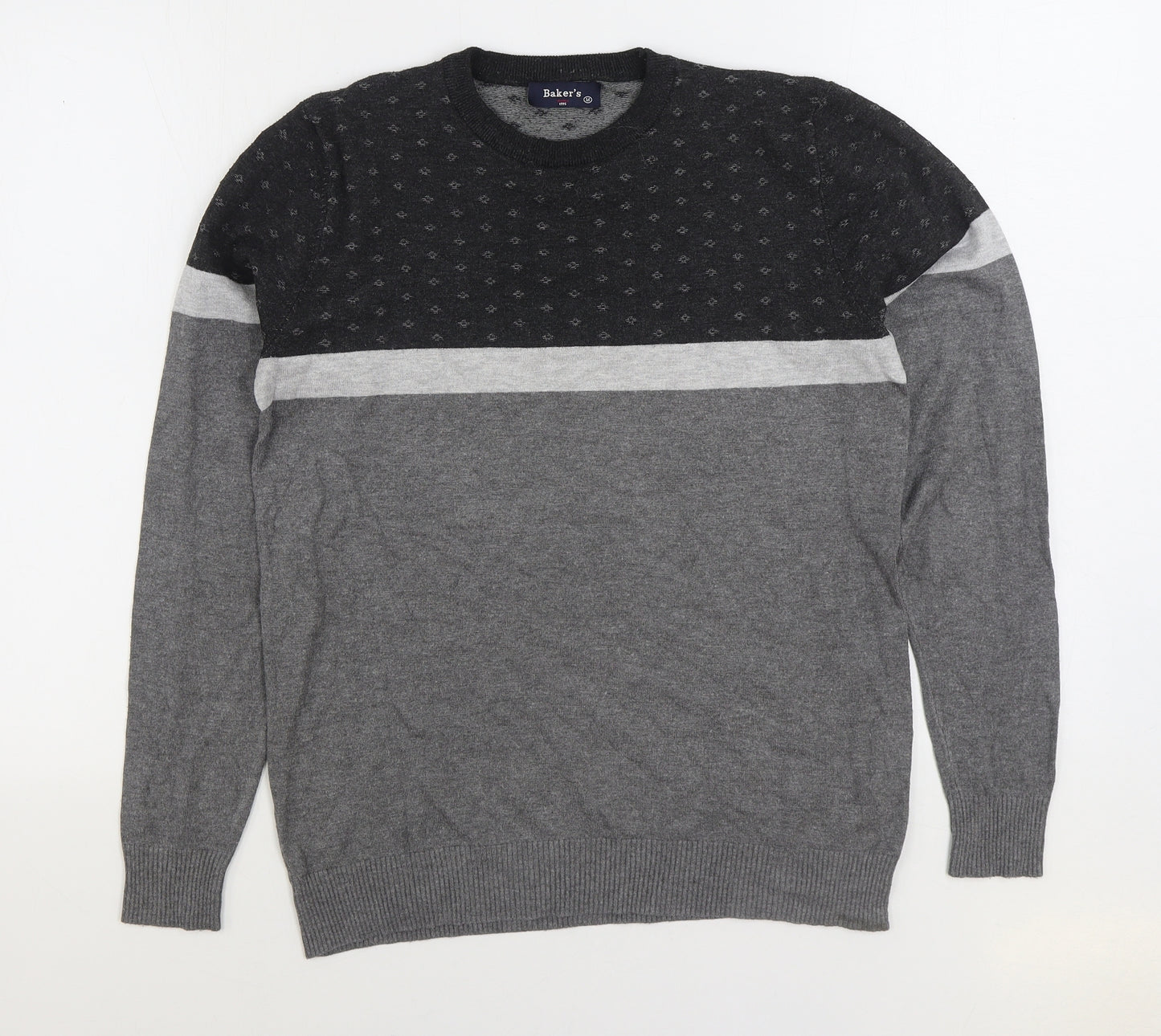 Ted Baker Mens Grey Round Neck Viscose Pullover Jumper Size M