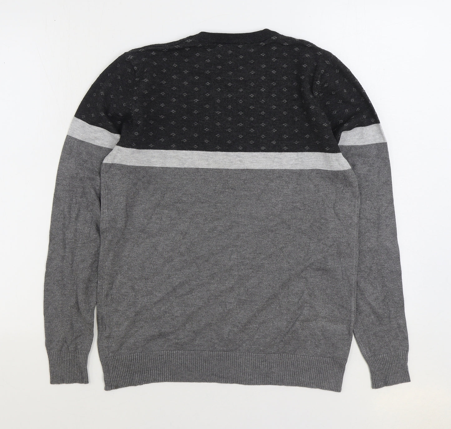 Ted Baker Mens Grey Round Neck Viscose Pullover Jumper Size M