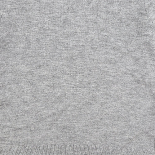 Papaya Womens Grey Round Neck Acrylic Pullover Jumper Size M - Star