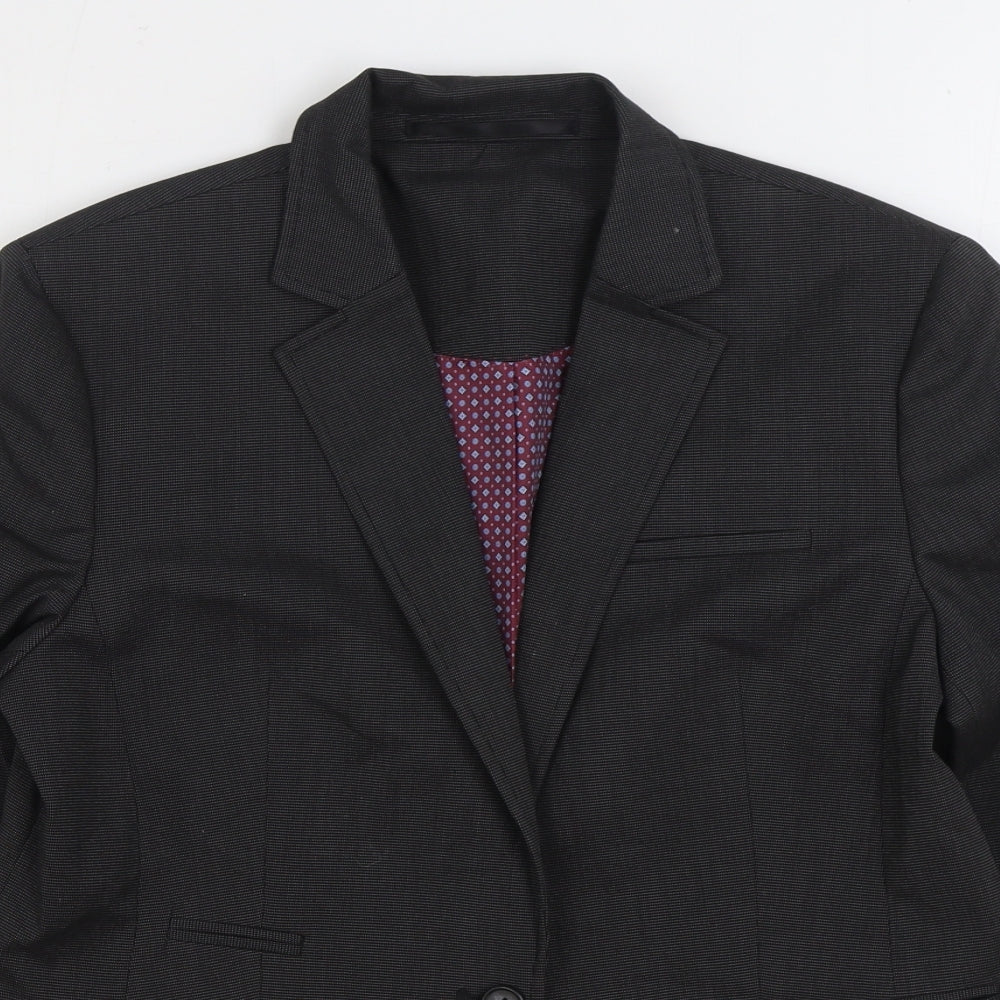 Brook Taverner Womens Black Jacket Blazer Size 12 Button