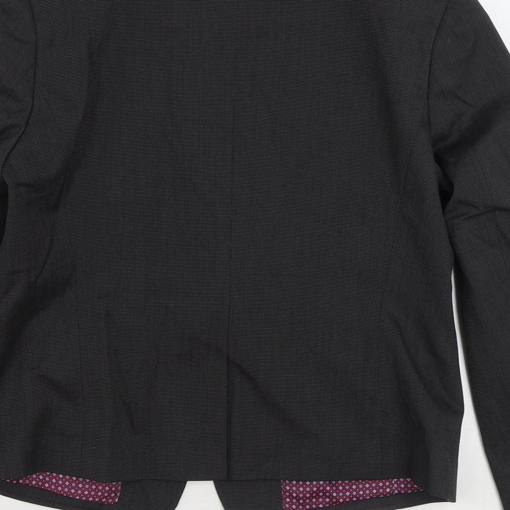 Brook Taverner Womens Black Jacket Blazer Size 12 Button