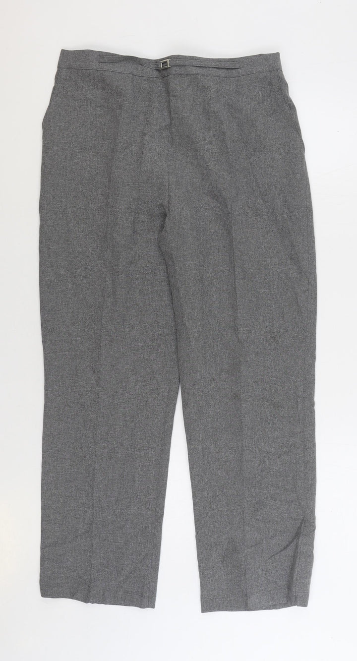 Mia Moda Womens Grey Polyester Trousers Size 18 L27 in Regular