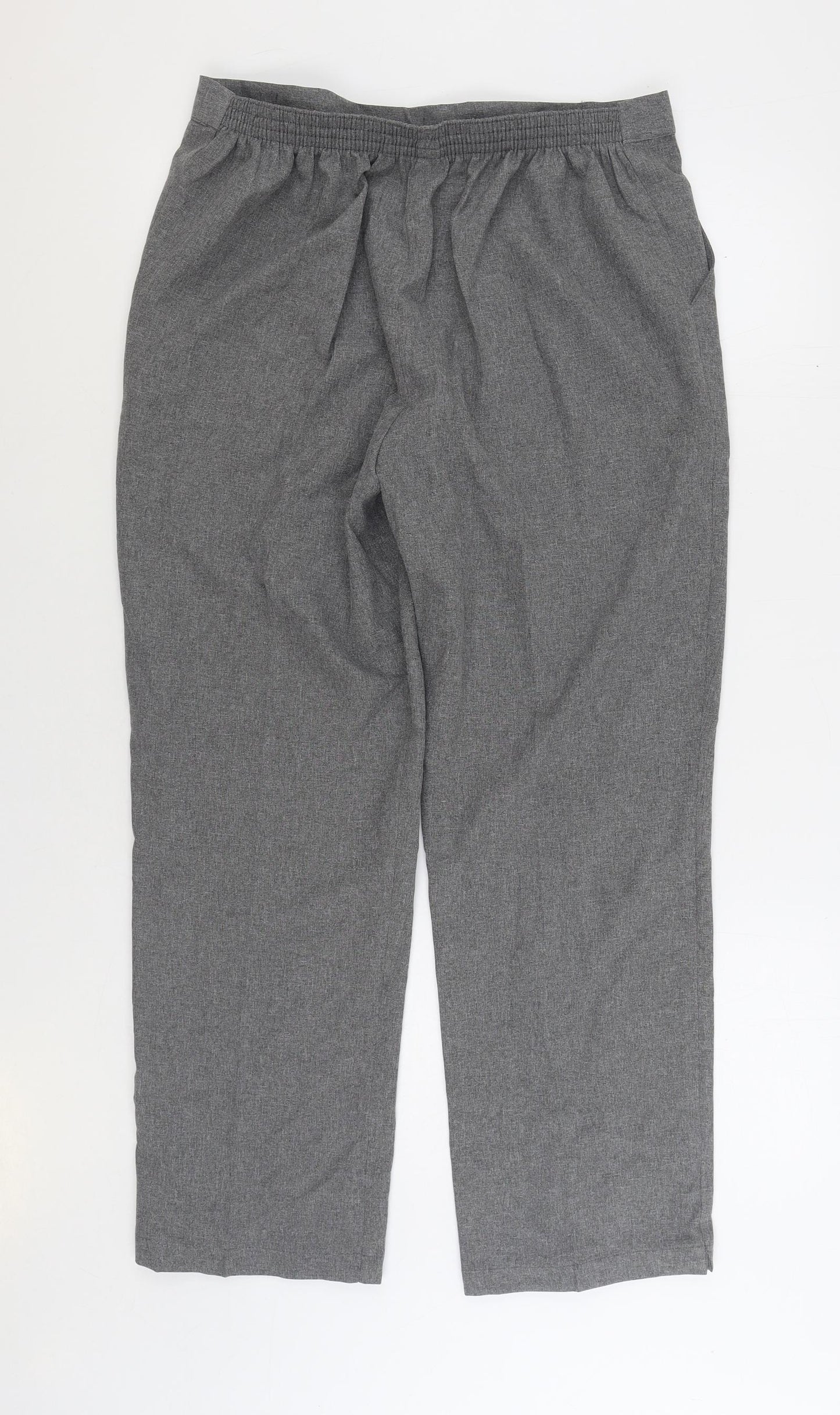 Mia Moda Womens Grey Polyester Trousers Size 18 L27 in Regular