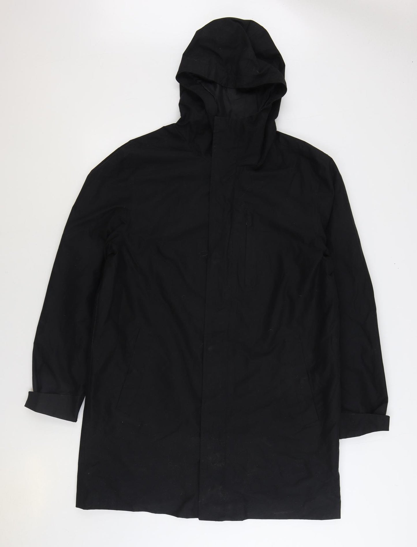 Primark Mens Black Rain Coat Coat Size L Zip