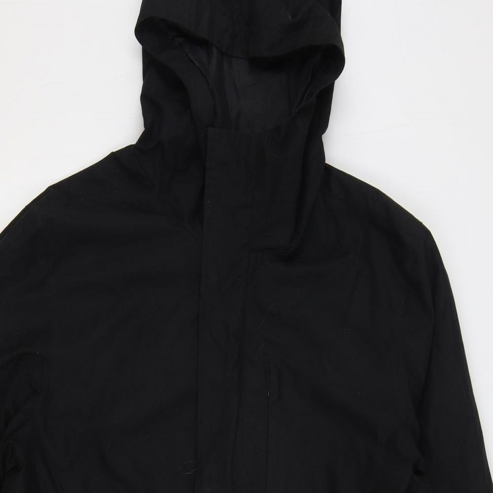 Primark Mens Black Rain Coat Coat Size L Zip