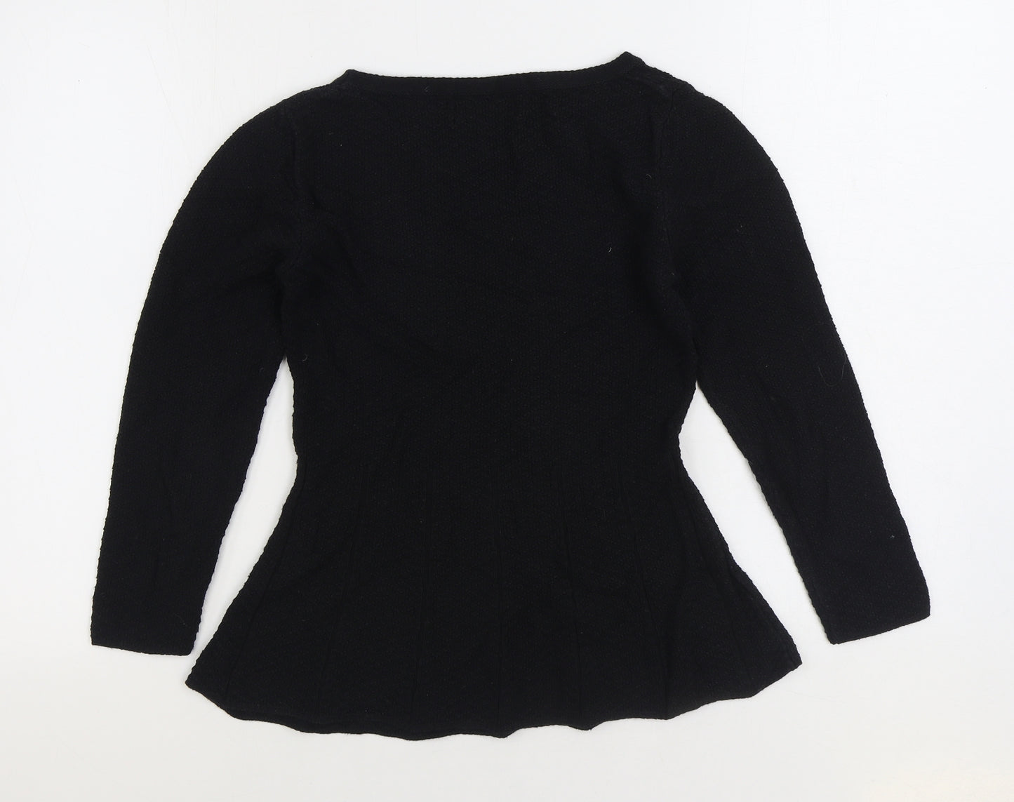 NEXT Womens Black Boat Neck Cotton Pullover Jumper Size 6
