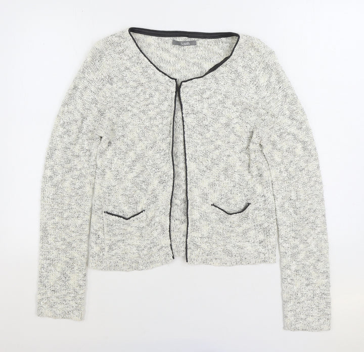 South Womens Grey Round Neck Viscose Cardigan Jumper Size 12