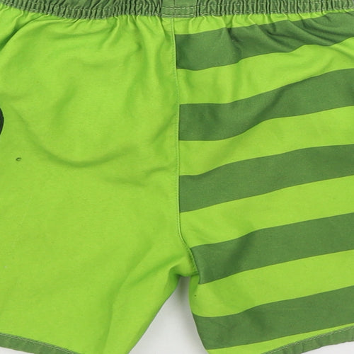 George Boys Green Striped Polyester Sweat Shorts Size 3-4 Years Regular Drawstring - Swim Trunks Toy Story Rex