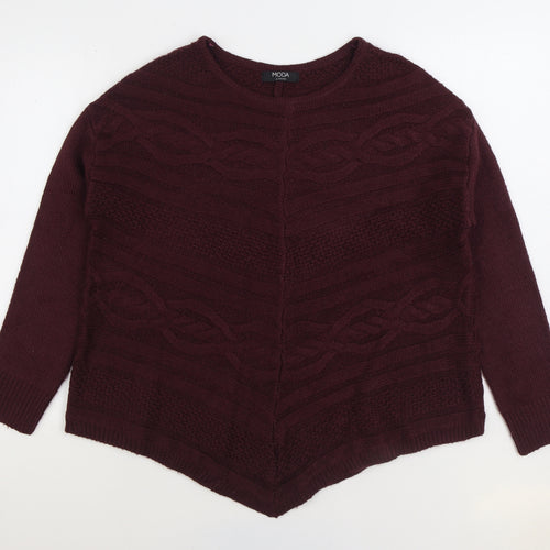 George Womens Purple Boat Neck Acrylic Pullover Jumper Size 10