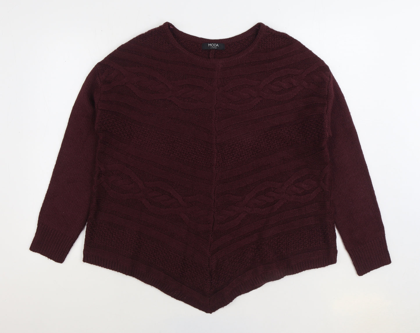 George Womens Purple Boat Neck Acrylic Pullover Jumper Size 10