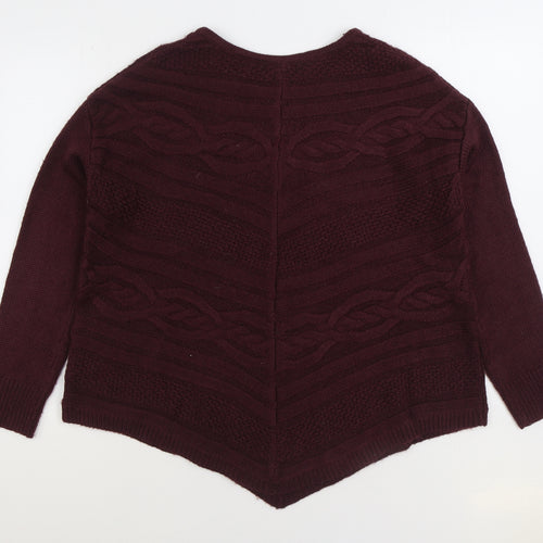 George Womens Purple Boat Neck Acrylic Pullover Jumper Size 10