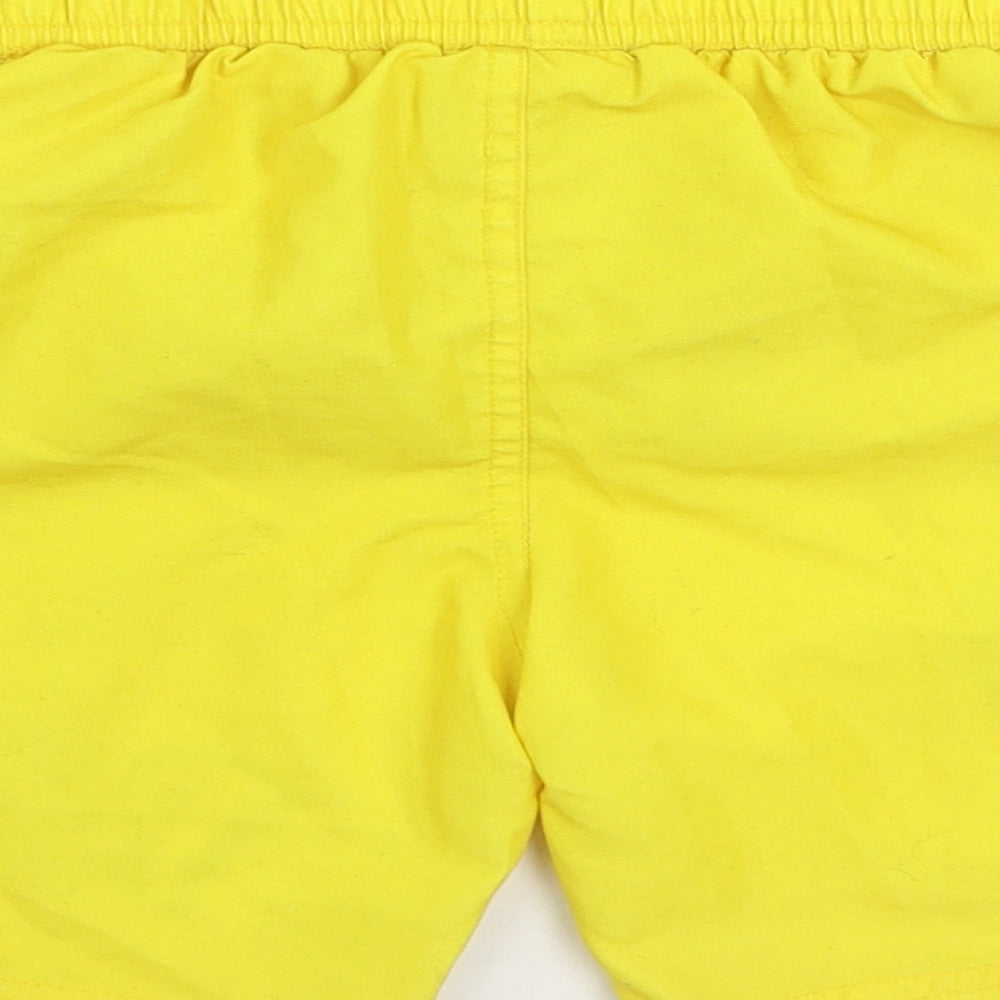 Primark Boys Yellow Polyester Sweat Shorts Size 6-7 Years Regular Drawstring - Pokemon Pikachu Swim Trunks
