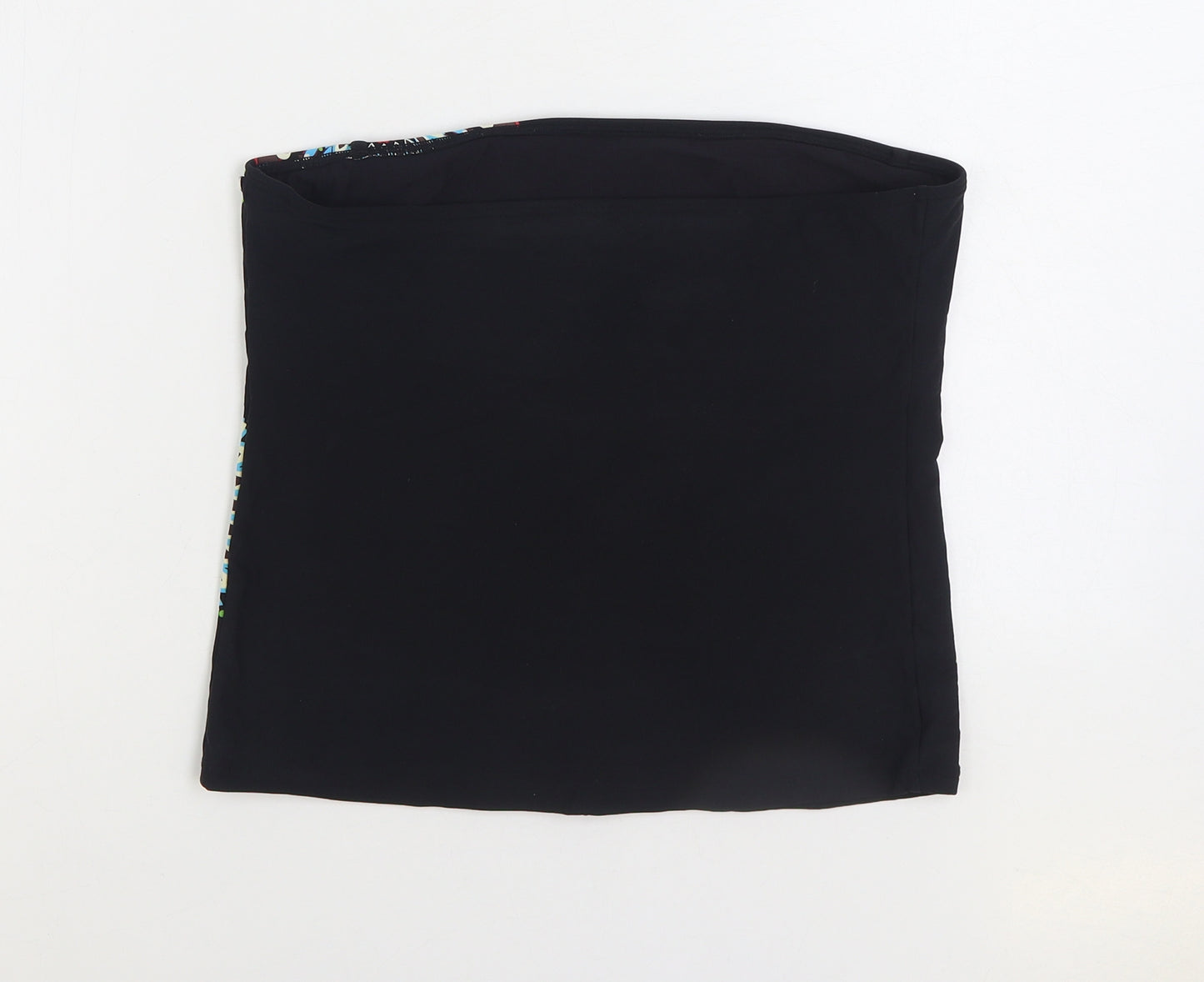 NEXT Womens Black Nylon Cropped Blouse Size 16 Off the Shoulder - Bandeau