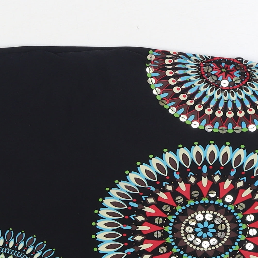 NEXT Womens Black Nylon Cropped Blouse Size 16 Off the Shoulder - Bandeau