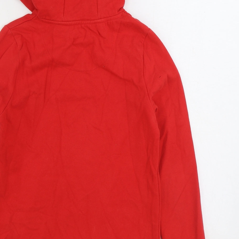 F&F Girls Red Cotton Pullover Hoodie Size 11-12 Years Pullover - Christmas Santa