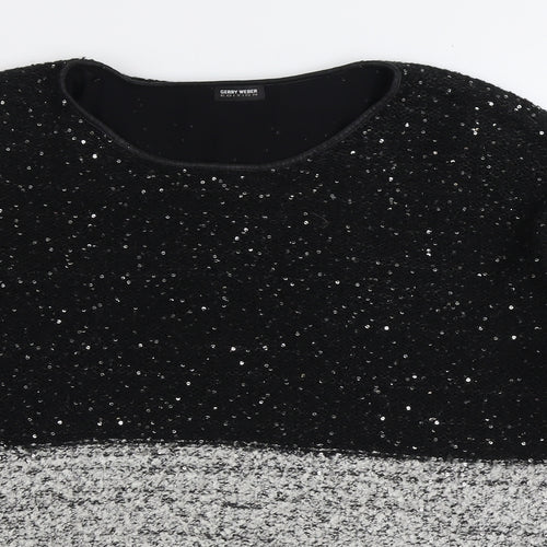 Gerry Weber Womens Black Round Neck Polyester Pullover Jumper Size 12