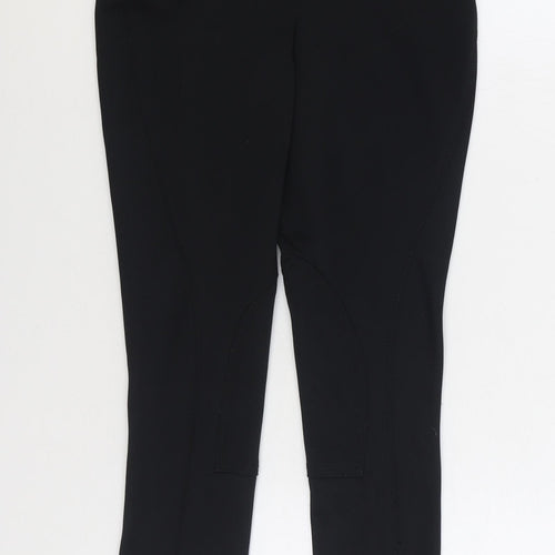 Harry Hall Womens Black Polyester Carrot Trousers Size 28 in L30 in Regular Zip - Equine