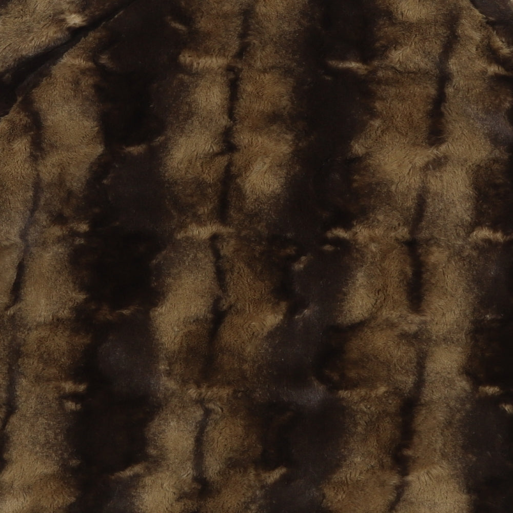 Gold Womens Brown Pea Coat Coat Size 18 Hook & Eye - Faux Fur