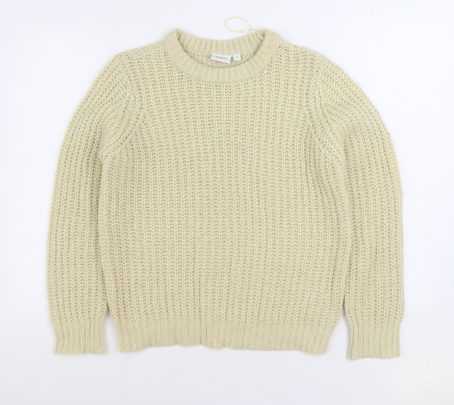 Saint Tropez Womens Ivory Round Neck Acrylic Pullover Jumper Size S