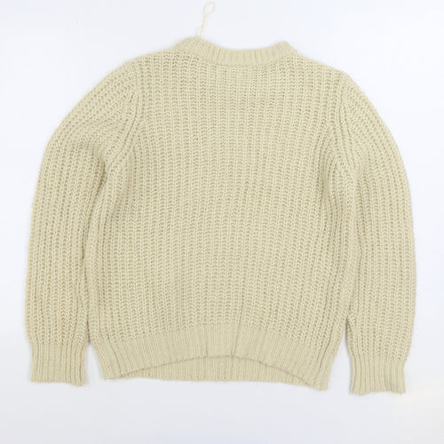Saint Tropez Womens Ivory Round Neck Acrylic Pullover Jumper Size S