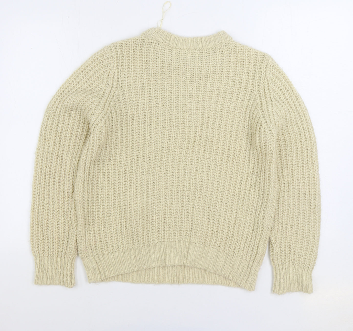 Saint Tropez Womens Ivory Round Neck Acrylic Pullover Jumper Size S